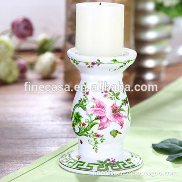 In April Fine New Bone China Elegant Ceramic Floral Candle Holder Made in China